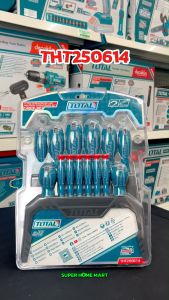 Total ชุดไขควง 14 ตัวชุด พร้อมที่วางไขควง รุ่น THT250614 ( 14 Pcs Screwdriver and Precision Screwdriver Set ) ไขควงชุด ไขควง
