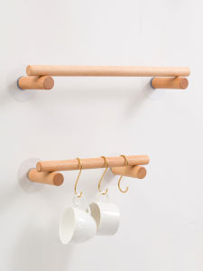 Bathroom Wall-Mounted Towel Rack Beechwood Drill-Free