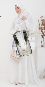 Gamis Putih Terbaru 2023/Busana Muslim Wanita Kekinian Size M-L-XL-XXL