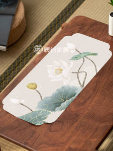 ธงโต๊ะแบบผ้าฝ้ายลินินสไตล์จีนสำหรับพิธีชา ผ้าฝ้ายลินินสำหรับโต๊ะชาแบบโบราณขนาด 50x20 ซม.