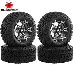 Bộ Lốp Cao Su Và Vành Kim Loại RED SPIDER 4 Chiếc 1.9" 90mm Dành Cho Xe RC Crawler 1/10 TRX4 SCX10 III Bộ Nâng Cấp Xe Leo Núi