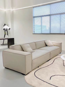 Nordic Minimalist Modern Luxury Skin-friendly Ecological Silicone Leather Sofa Block Straight Row Feifei Living Room Small Size