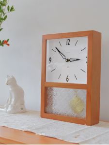 Japanese Style Wooden Desktop Clock Silent Living Room Bedroom Decorations Home Luxury Wooden Table Clocks Traditional Craft