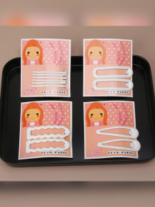 สีขาว กิ๊บติดผม สําหรับหมวกพยาบาลเจ้าหน้าที่การแพทย์อุปกรณ์เสริมผมคงที่ผู้ถือบัตรคลิปยาว กิ๊บติดผม