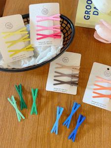 Korean Japanese Style Gradient Cross Hair Clips Cute Girl Series Candy Colored Forehead Clips Fashionable Hair Accessories