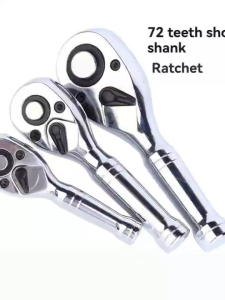 72-tooth short-handled auto repair tool wrench suitable for use in confined spaces as a socket wrench