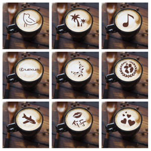New Creative Pattern Coffee Latte Art Milk Foam Tea Powder Sprinkling Sugar Dusting Matcha Shaping Tool Coffee Brewing Accessories
