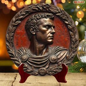 CIFbuy | Caesar Bust Wall Decor Vintage Metal Roman Statue Sign Flat 2D Aluminum Wall Art for Living Room Home Office