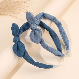 2 ชิ้นอินเทรนด์โบว์ผมสาวหวาน Vintage Knotted แถบคาดศีรษะหัว Hoop เด็กผู้หญิงเกาหลีสไตล์ Headdress อุปกรณ์เสริม