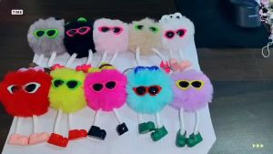 Cute Little Furry Ball Keychain: A Small Keychain Accessory