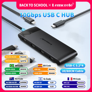 Lemorele | Lemorele TC107 USB3.2 Hub10Gbps 5-in-1 USB C Hub 4-Port USB 3.2 Gen 2 Adapter for Mac/Windows/Android