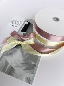 Polyester Satin Ribbon 2.5cm Single-Sided for DIY Gift Packaging Rose Flower Art  Flowers Gift Box Packaging Silk Ribbon