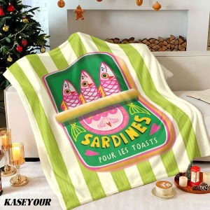 Beast Kingdom | Sardine Can Design Winter Summer Flannel Blanket Throw Fleece Soft Fuzzy Plush Cozy Fleece Blankets for Sofa Ideal Gifts