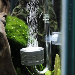 Aquarium CO2 Diffuser Solenoid Regulator CO2 System Atomizer Fish Tank Bubble Atomizer Reactor for Plant with Suction Cup Silver