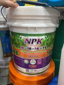 Xô NPK Hữu Cơ Khoáng 18-18-18 16kg | Cty 3 Tốt Bông To - Lớn Trái - Mập Chồi