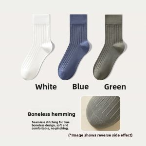 miiow | Warm Long Tube Sports Socks Anti Slip Absorbent Cotton Mens Mid Calf Short Socks Pure Color Fall Winter Anti Odor Socks