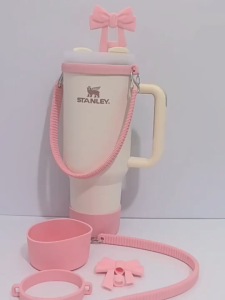 Stanley Cup Hand Strap Straw Lid Cover Bowknot Accessories Set for 10mm Straws Replacement