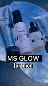 MS GLOW For Men 4in1 Lengkap - Paket Wajah : Sabun Muka Cream Serum dan Sunscreen Spray