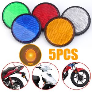 5ชิ้นตัวสะท้อนแสงรถจักรยานยนต์ทรงกลมสติกเกอร์การแจ้งเตือนสะท้อนแสงเพื่อความปลอดภัยตอนกลางคืน M6สกรูหกเหลี่ยมอุปกรณ์เสริมสากลสำหรับจักรยานไฟฟ้า