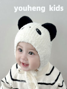 Mũ Trẻ Em Mùa Đông Ấm Áp Dễ Thương Thời Trang Phong Cách Hàn Quốc Cho Bé Trai Và Bé Gái Trẻ Sơ Sinh Bảo Vệ Tai Dệt Kim Đầu Nút