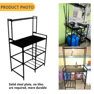 UPSEN Gas Stove Stand Heavy Duty Kitchen Organizer Rack Kitchen Storage Rack Stainless With Rollers