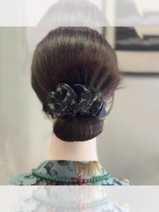 Womens Floral Hair Scrunchie Hair Clip Elegant Folded Bubble Hair Accessory for Summer 2025 Fresh out New Korean Style