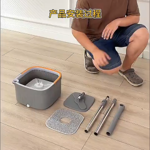 Hand-Free Spin Mop 360° Rotating Floor Mop Sewage Separation Self Wash Mop With Bucket For Floor Clean