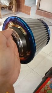 (3 Days Delivery)Universal Racing Car Air Filter Stainless Steel Burnt Blue 3 / 76mm Power Intake High Flow Cold Air Intake Filter Cleaner(Air Filter+Cold Air Intalie Pipe)