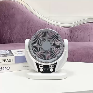 Solar Electric Fan Solar Powered Rechargeable Solar Fan With 2pcs LED Light Bulb 1pcs Solar panel