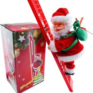 Santa Climbing Ladder Electric Claus Rope Ladder Decoration Christmas Tree Hanging Ornaments for Party Home Door