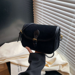 Fashionable Matte Saddle Bag Womens Casual Shoulder Bag Retro Style Autumn Winter New Arrival Small Size High-End Feelings