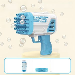 Automatic Rechargeable Handheld Bubble Blower Gun Toy Childrens Outdoor Play Firework Rocket Lamp Light Gatling Bubble Machine