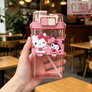 Sanrio | 600ml Sanrio Series Drinking Kuromi Water Bottle Large Capacity Dual Mouth High Appearance Portable Portable Water Bottle