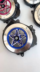 Tutup Cover Kipas Mesin Carbon & Spiner Bintang Alumunium PNP Honda Beat FI Scoopy FI Spacy FI 2012-2014 Stater Kasar