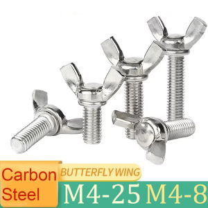 50PCS Wing Head Thumb Screw Butterfly Bolts M4-8 M4-25 Carbon Steel Galvanized Butterfly Screw Home Furniture Hardware Fixing Accessories