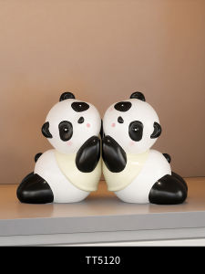 Cream Style Panda Decoration Bookend Book Stand Accessible Luxury High-End Home Decoration Gift Wine Cabinet Living Room Fake Book Decoration