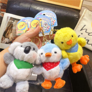 Cute Cartoon Penguin Plush Keychain Toy Couple Hanging Decorations Stress Relief Shaking Sound Soft Toys Creative Gifts