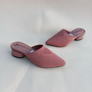 sandal wanita rajut import terbaru hak bulat 5cm Poto realpicture