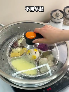 3 Compartment Round Plate Steaming Tray Divided Food Pan Handle Anti-Scald Restaurant School Supplies