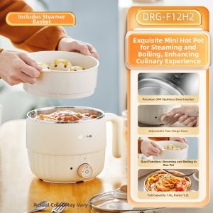 Bear | Small Multi-Functional Electric Hot Pot Steamer Stainless Steel