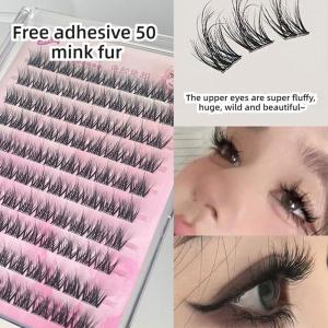 Self Adhesive False Eyelashes 5D Mink LashesNo Glue Eyelash ClustersIdol Curl Lash Clusters Reusable Individual Section Lashes