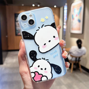 Cute Couple Pachat Dog Melody Transparent Silicone Phone Case Full Cover for Apple iPhone 14 pro Max 13 15 plus 11/12 7/8 plus 6SP