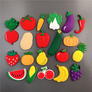 Creative Early Education Fridge Magnets Childrens Fruit Vegetable Cartoon Soft Magnetic Force Whiteboard Blackboard Decorations