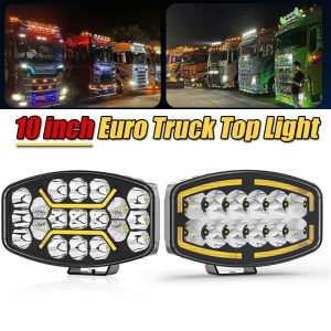 10 Inch LED Work Light Headlight Spotlight for Off road Truck Suv 10 Auxiliary Headlamp Square Car Driving Light White Yellow