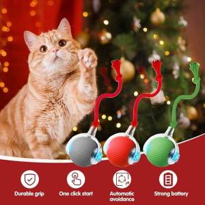 Pet Smart Rolling Ball Cat Toy Dog Toy Rechargeable Teasing Ball Rolling Ball Interactive Cat Toy Automatic