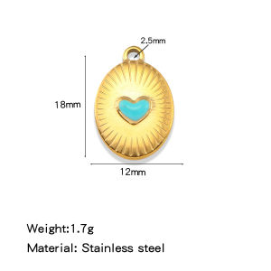 HIYEE 10Pcs Retro Oval Sunburst Enamel Heart Charms – Gold Tone Pendant for Jewelry Making Necklaces Bracelets – 8 Bold Colors
