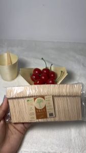 ช้อนไม้หัวตัดแบบไม่แล้ว 9.5 ทอน ประการดูแลผิวหน้าเช้า แพ็ค 100 ชิ้น ซองกระดาษ