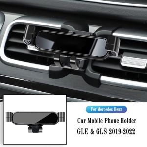 Car Phone Holder For Mercedes Benz GLE GLS W166 X166 2019-2022 Gravity Navigation Bracket Air Outlet Clip Bracket Accessories