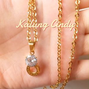 Kalung Titanium Asli Wanita Dewasa Cantik Anti Luntur & Anti Karat Model Korea Terbaru Free Liontin Cindy - Lovelybutik