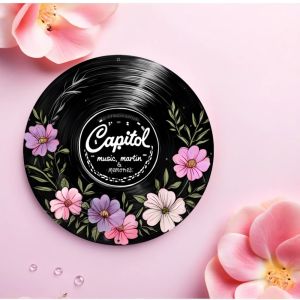 Vintage 2D Flat Metal Sign 8x8 Inch Round Capitol Mar Boho Wall Art Durable Home Kitchen Garden